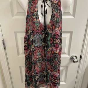 Multi color flare short dress